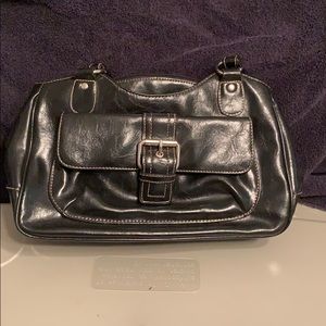 Black leather purse